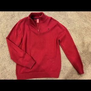 Boys red Izod long sleeve sweater, size L 14/16